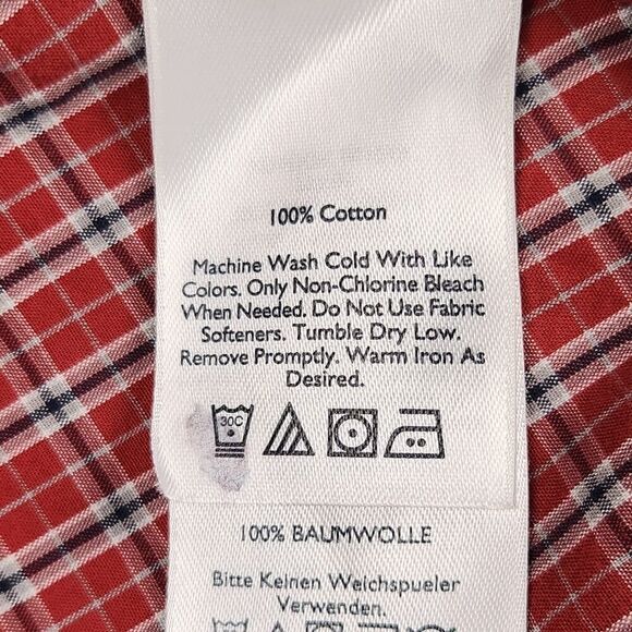 Eddie Bauer Men’s XL Red & Black Plaid Button-Down Long Sleeve Shirt - Picture 8 of 8